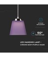 Suspension LED / Plafonnier 7W - Chrome avec abat-jour violet, 4000K, Ø15cm, angle de 90 degrés