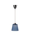 Suspension LED / Plafonnier 7W - Ø15cm, 4000K, abat-jour bleu, corps chromé, source lumineuse incluse