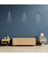 Suspension LED / Plafonnier 7W - Ø15cm, 4000K, abat-jour bleu, corps chromé, source lumineuse incluse