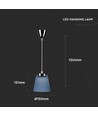 Suspension LED / Plafonnier 7W - Ø15cm, 4000K, abat-jour bleu, corps chromé, source lumineuse incluse