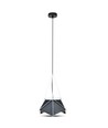 Suspension E27 Prism - Abat-jour noir avec cordon blanc, Ø40cm, métal, sans source lumineuse
