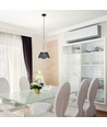 Suspension E27 Prism - Abat-jour noir avec cordon blanc, Ø40cm, métal, sans source lumineuse