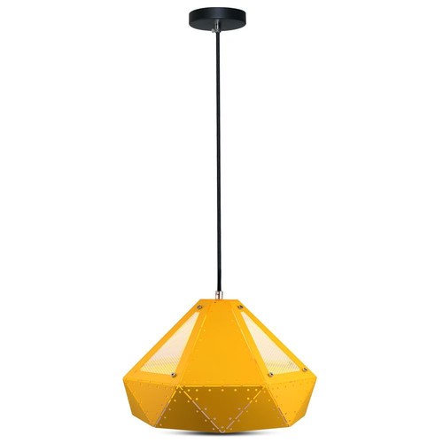 Suspension E27 Prism - Jaune, métal, Ø31x18cm, sans source lumineuse
