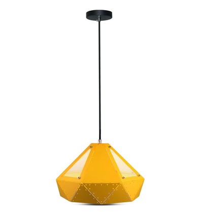 Suspension E27 Prism - Jaune, métal, Ø31x18cm, sans source lumineuse