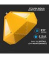 Suspension E27 Prism - Jaune, métal, Ø31x18cm, sans source lumineuse