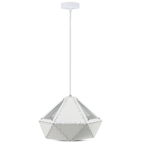 Suspension blanche Pastel Prism, douille E27 - Ø31cm, métal, 5 ans de garantie, sans source lumineuse