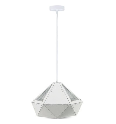 Suspension blanche Pastel Prism, douille E27 - Ø31cm, métal, 5 ans de garantie, sans source lumineuse