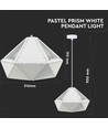 Suspension blanche Pastel Prism, douille E27 - Ø31cm, métal, 5 ans de garantie, sans source lumineuse