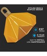 Suspension Pastel Wooden Prism, jaune - Douille E27, 320x270mm, max 60W, 5 ans de garantie