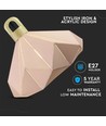 Suspension E27 Pastel Wooden Prism - Rose, Ø32 x 27 cm, sans source lumineuse
