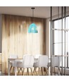 Suspension E27 Cone Prism - Bleu, métal, Ø25cm, sans source lumineuse