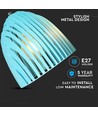 Suspension E27 Cone Prism - Bleu, métal, Ø25cm, sans source lumineuse