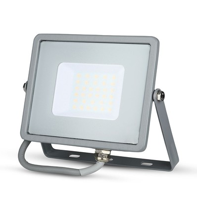 Projecteur LED 30W avec puce Samsung - 80lm/W, IP65, blanc chaud, gris, 5 ans de garantie