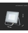 Projecteur LED 30W avec puce Samsung - 80lm/W, IP65, blanc chaud, gris, 5 ans de garantie