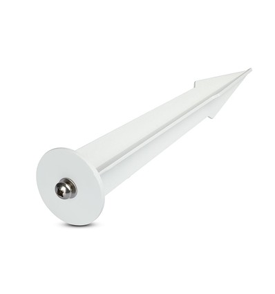 Piquet blanc Ø60mm pour projecteur - IP65, aluminium, hauteur 26,5cm