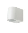 Applique murale 1 voie GU10 - aluminium, ronde, boîtier blanc, IP44