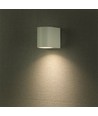 Applique murale 1 voie GU10 - aluminium, ronde, boîtier blanc, IP44