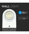 Applique murale 1 voie GU10 - aluminium, ronde, boîtier blanc, IP44