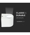 Applique murale 1 voie GU10 - aluminium, ronde, boîtier blanc, IP44