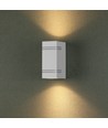Applique murale carrée GU10 avec éclairage haut/bas - IP44 extérieur, blanc, acier inoxydable, sans source lumineuse