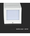 Applique murale carrée GU10 avec éclairage haut/bas - IP44 extérieur, blanc, acier inoxydable, sans source lumineuse