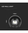 Applique murale LED 6W avec éclairage haut/bas - IP65, noir, 3000K, 11,2 x 11,2 cm, avec source lumineuse