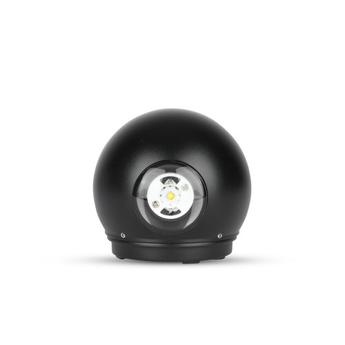 Applique murale haut/bas 6W, noir - IP65, 4000K, 11,2 x 11,2 cm, avec source lumineuse