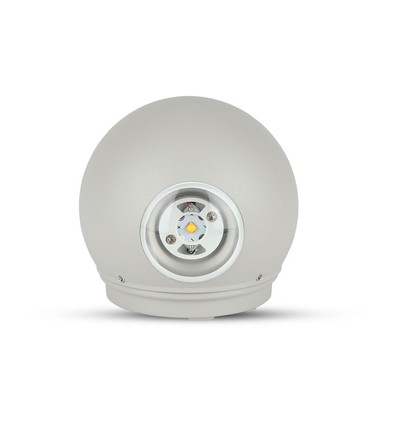 Applique murale LED 6W avec éclairage haut/bas - IP65, gris, 3000K, 11 x 5,4 cm, avec source lumineuse