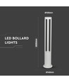 Lanterne LED 10W - 6400K, boîtier blanc, hauteur 80 cm