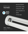 Lanterne LED 10W - 6400K, boîtier blanc, hauteur 80 cm