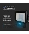 Projecteur LED 30W avec détecteur - Puce LED Samsung, lampe de travail