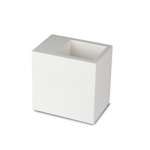 Spot en saillie G9 en plâtre, carré - Blanc, 10x10cm, sans source lumineuse