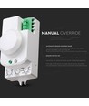 Détecteur de mouvement micro-ondes avec manual override - 360°, portée 1-8m, IP20, blanc, max 300W LED