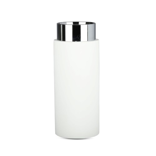 Spot encastrable GU10 en plâtre et métal - Ø20cm, chrome mat, hauteur 8cm, sans source lumineuse