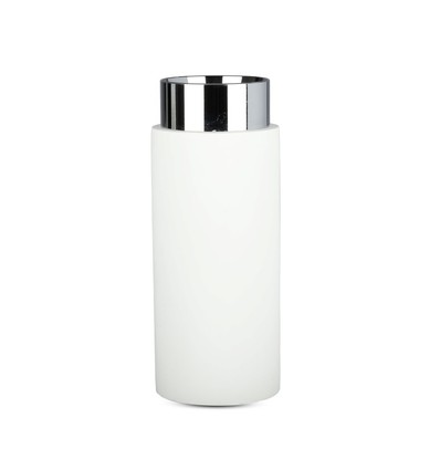 Spot encastrable GU10 en plâtre et métal - Ø20cm, chrome mat, hauteur 8cm, sans source lumineuse