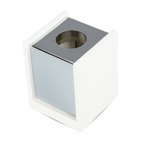 Spot en saillie GU10 carré en plâtre avec base chrome - 10x10cm, blanc/chrome, IP20 intérieur, sans source lumineuse