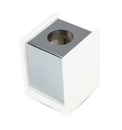 Spot en saillie GU10 carré en plâtre avec base chrome - 10x10cm, blanc/chrome, IP20 intérieur, sans source lumineuse