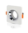 Spot encastrable GU10 en plâtre - Blanc/chrome, Perçage : Ø8,0 cm, Dimensions : Ø10 cm, sans source lumineuse