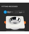 Spot encastrable GU10 en plâtre - Blanc/chrome, Perçage : Ø8,0 cm, Dimensions : Ø10 cm, sans source lumineuse