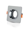 Spot encastrable carré en plâtre avec anneau chrome - Pour GU10 / GU5.3, gris, 2 ans de garantie