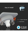 Spot encastrable carré en plâtre avec anneau chrome - Pour GU10 / GU5.3, gris, 2 ans de garantie