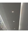 Spot encastrable GU10 en béton - Carré, blanc cassé/chrome, perçage : Ø8cm, sans source lumineuse