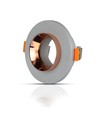 GU10 Béton Gris (encastré) avec Base Rose Doré Mat - Rond