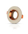 GU10 Plâtre Métal - Blanc cassé avec Base Rose Doré Mat Rond