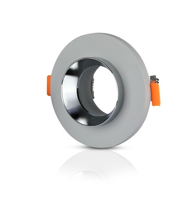 Spot encastrable GU10 en plâtre - Rond, béton gris avec chrome, trou Ø80 mm, IP20 intérieur