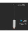 Suspension GU10 en plâtre et métal - Ronde, grise avec base rose gold mat, IP20 intérieur, sans source lumineuse