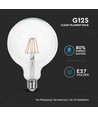 Ampoule LED filament E27 6W - G125, 806lm, 6400K, verre clair, 300°