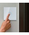 Interrupteur de sonnette tactile 1 bouton, blanc - Couvercle en verre, encastré, IP20 intérieur