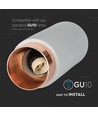 Spot en saillie GU10 en béton - Rond, gris avec or rose mat, sans source lumineuse, IP20