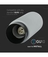 GU10 - béton gris, surface plâtre, métal avec base en métal noir gun